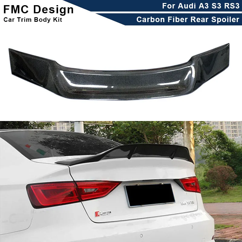 

Carbon Fiber Car Rear Trunk Spoiler Rear Wing Tail Wing Parts for Audi A3 S3 RS3 2013-2019 Upgrade Body kit