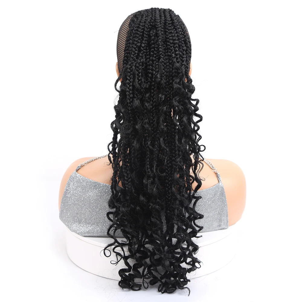 Amir Drawstring Curly Ponytail Extension for African Women Box Braid Clip in Ponytail Curly Hair Pieces Synthetic Heat Resistant