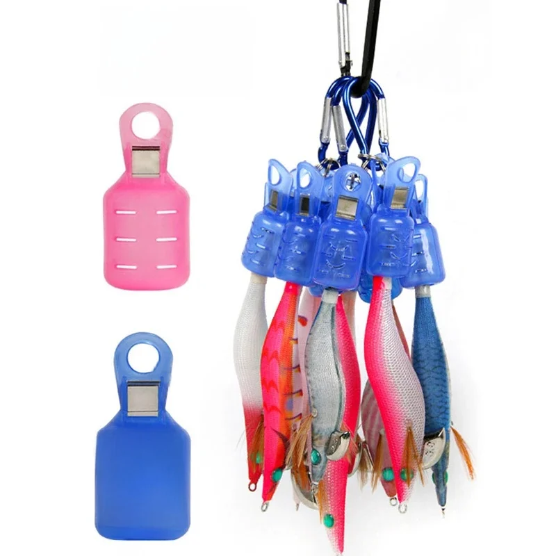 Hameçon de calmar en bois anti-rayures, housse de crevaison, étui de rangement, camping en plein air, accessoires de pêche, outils, 9 pièces