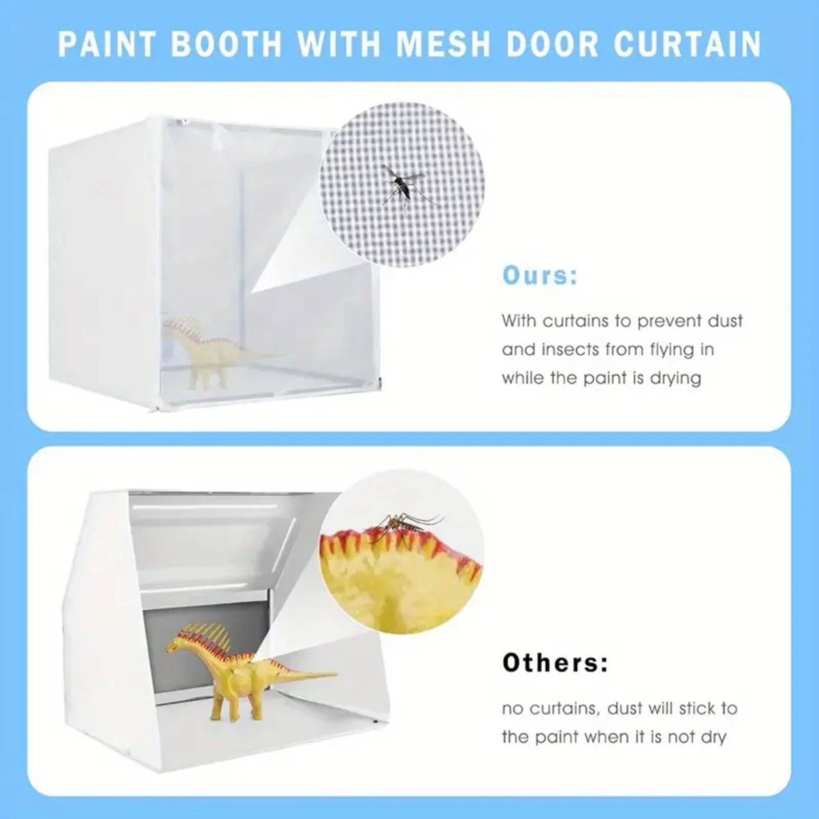 Model Paint Booth Spray Tent Spray Paint Booth with Filter Curtain Mesh Door Oxford Cloth PVC Spray Shelter for DIY Airbrush
