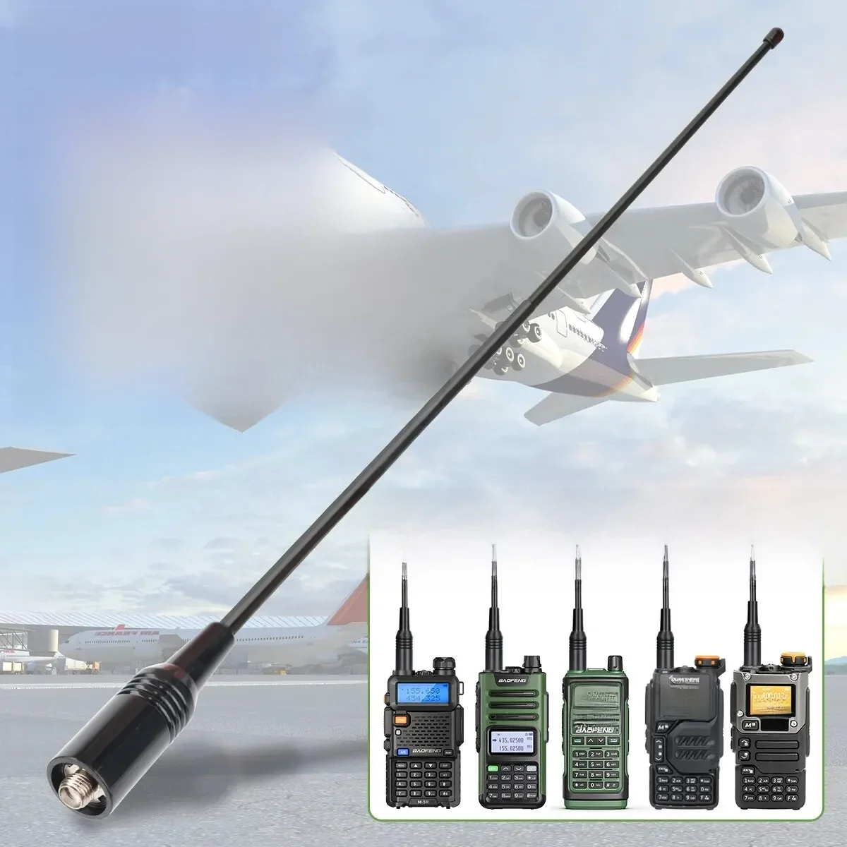 AM-771 Antena pełnozakresowa 108-136Mhz do krótkofalówek Quansheng UVK5 UVK6 UV5R Plus Baofeng M5R UV17M UV13M Rt-830 — zdjęcie 2