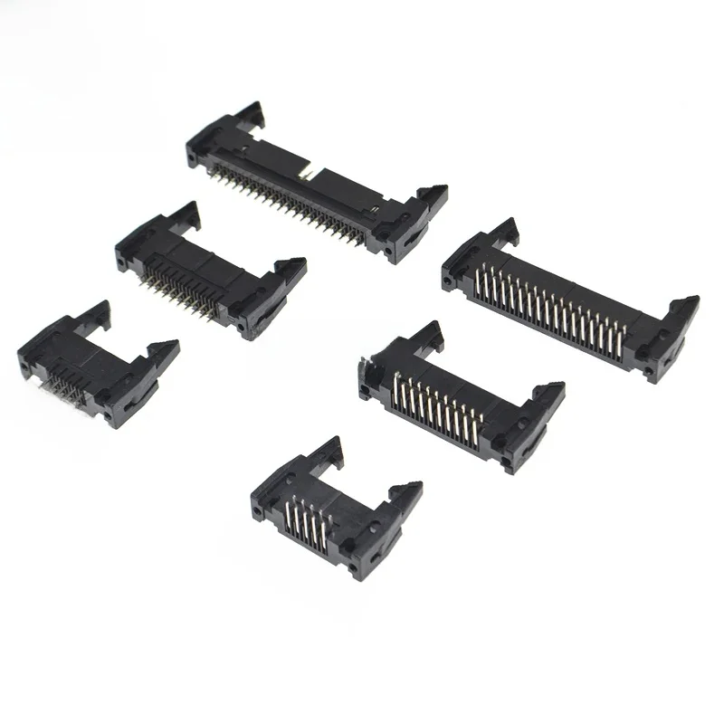 5/10 pièces Dc2 6/8/10/16/20/26/34/40 broches 2.54mm pas mâle prise droite/Angle droit Idc boîte en-têtes connecteur 10p/20p câble Fc