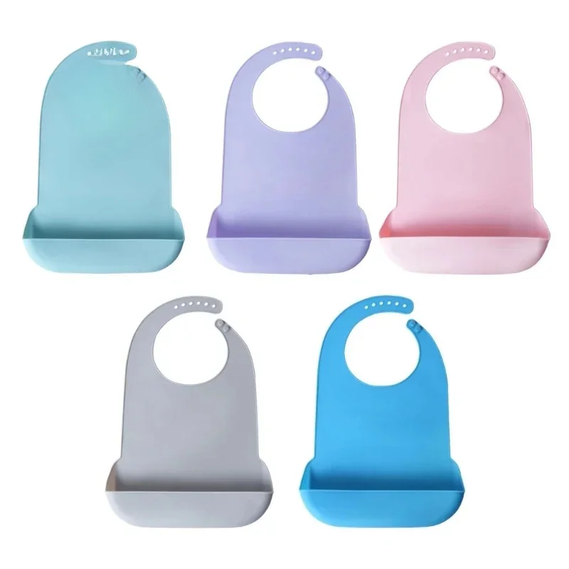 Bavoir imperméable en Silicone Anti-huile pour adultes, protection en tissu pour repas âgés et personnes âgées