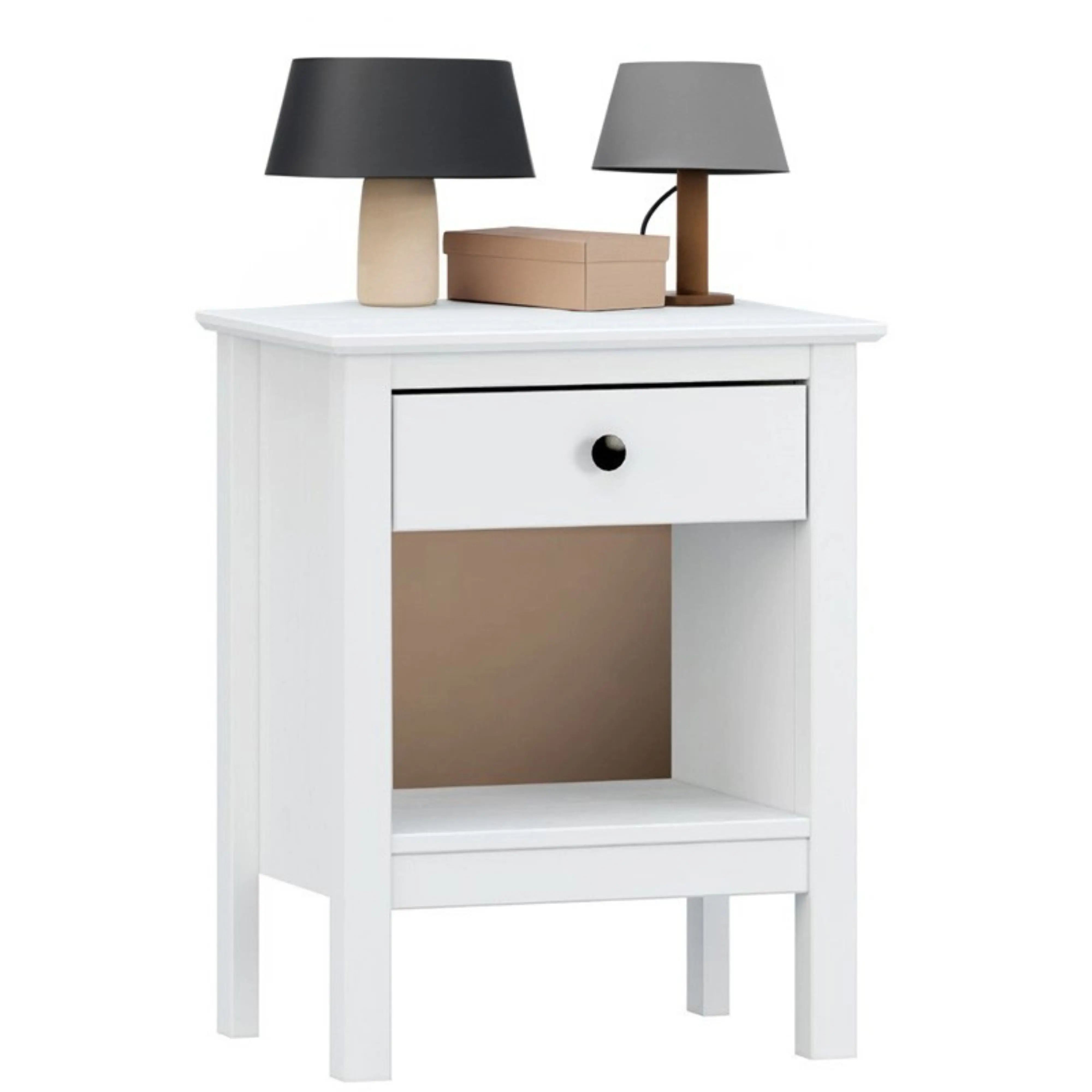 Samy bedside table a white drawer 48x60 Cm