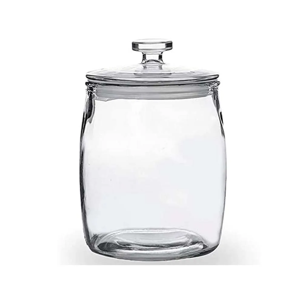 وعاء طعام من الزجاج الشفاف للتخزين الكبير 2.5L 5L 8L 10L علبة Glsss شفافة مع غطاء MOQ500 مخصص متوفر في صندوق الولايات المتحدة