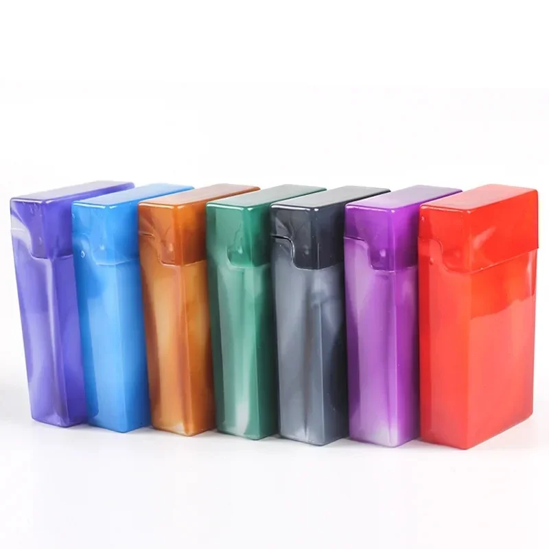 Boîte de rangement portable en plastique pour tabac, étui à briquet, longue boîte à rabat, cadeaux, 110mm