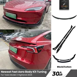 Tesla New Model 3 Highland 2024 Fast Aero Body Kit Bumper Lip Rear Diffuser Spoiler Tuning Accessories For Model 3 Highland 2024