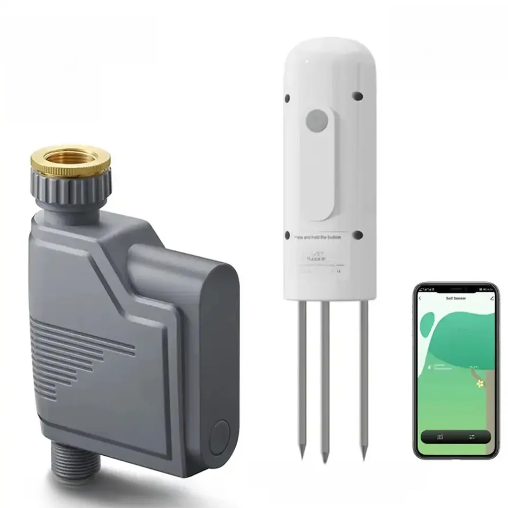 Tuya Zigbee Smart Water Valve Controller Sprinkler Druppelirrigatiesysteem en Tuya Zigbee Bodem Vocht-en Temperatuursensor - afbeelding 2