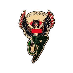 Hell Bomb Embroidery Iron on Patch Appliqued Jacket Sexy Girl MC Patches DIY for Clothing Jackets Accessories Free Shipping