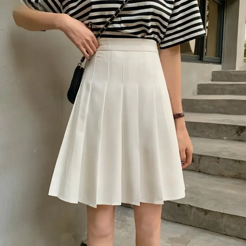 Spódnice plisowane damskie wysokiej talii lato do kolan styl Preppy Harajuku Y2k gorąca sprzedaż Street School Cosplay Casual kobiece Faldas — zdjęcie 2