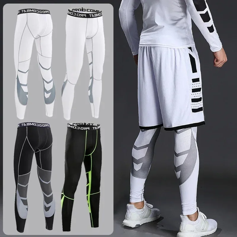 AliExpress NONE Men's Compression Pants for Running Cycling Basketball Soccer Elasticity Sweatpants Fitness Tights Legging Trousers Rash Guard