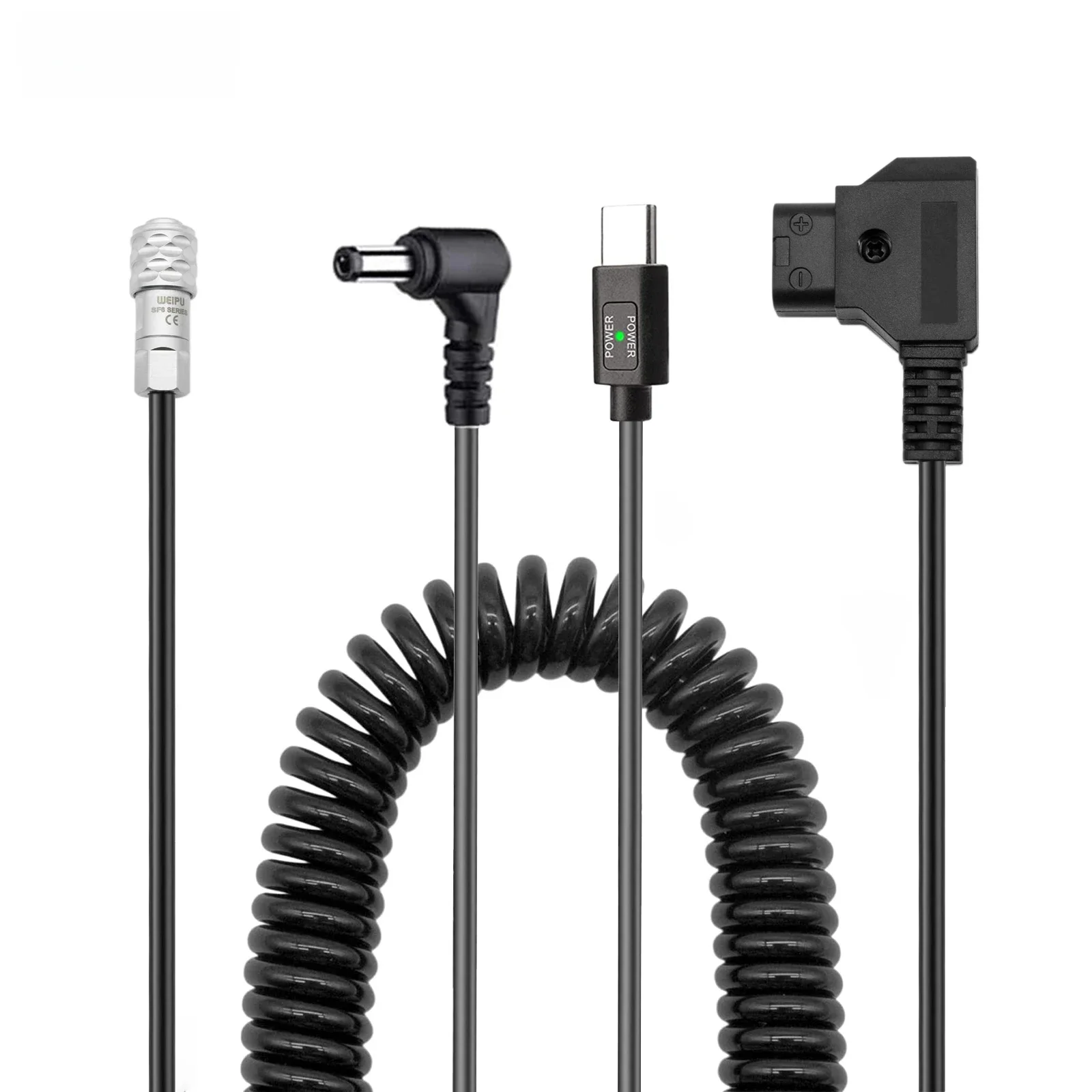 PD3.0 12V DC5525 męski D-tap do kabla zasilającego BMPCC 4K/6K kabel spiralny do Blackmagic Pocket Cinema Camera 4K/6K — zdjęcie 2