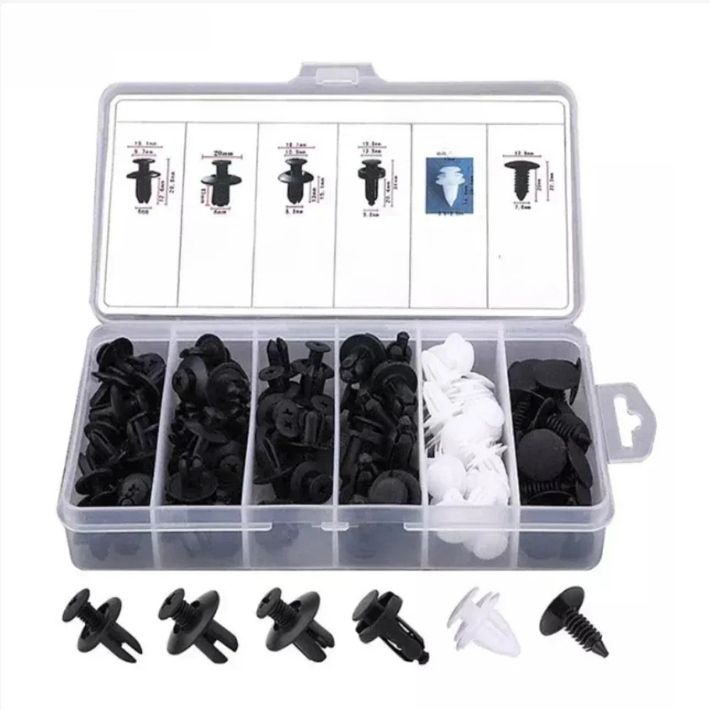 Kit de clips de fixation automatique, 100 pièces, Clips à rivets de garde-boue, goupille de retenue de poussée de carrosserie de voiture, Rivet de pare-chocs de porte, panneau de retenue de voiture