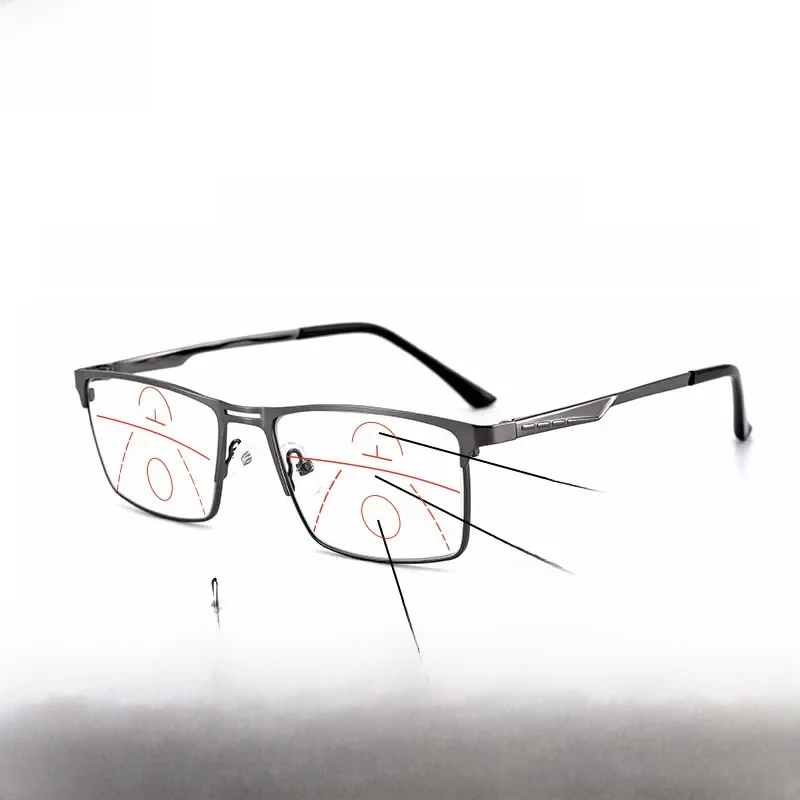 Männer Progressive Lesebrille Multifokale frauen Blau Licht Blockieren Computer Brille Sport Quadratischen Rahmen Brillen AntiI Glare UV