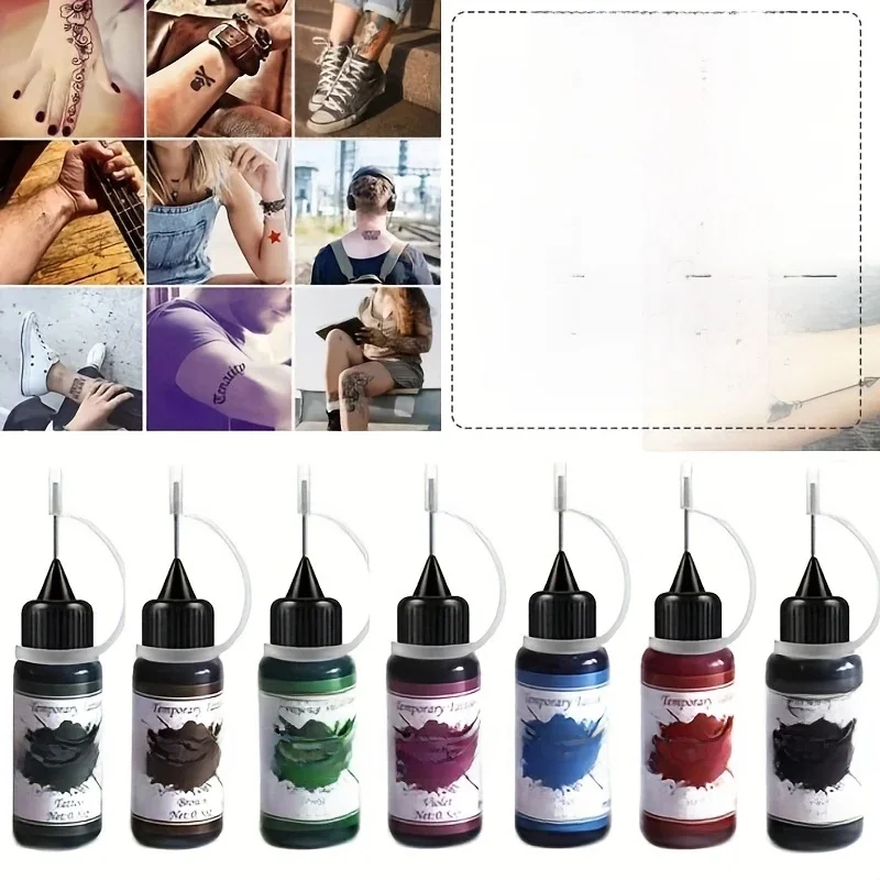 Pâte de jus de tatouage colorée, tatouage au henné facile à utiliser pour la peinture corporelle, tatouage DIY Temp, faux tatouage Semi Permanent pour femmes