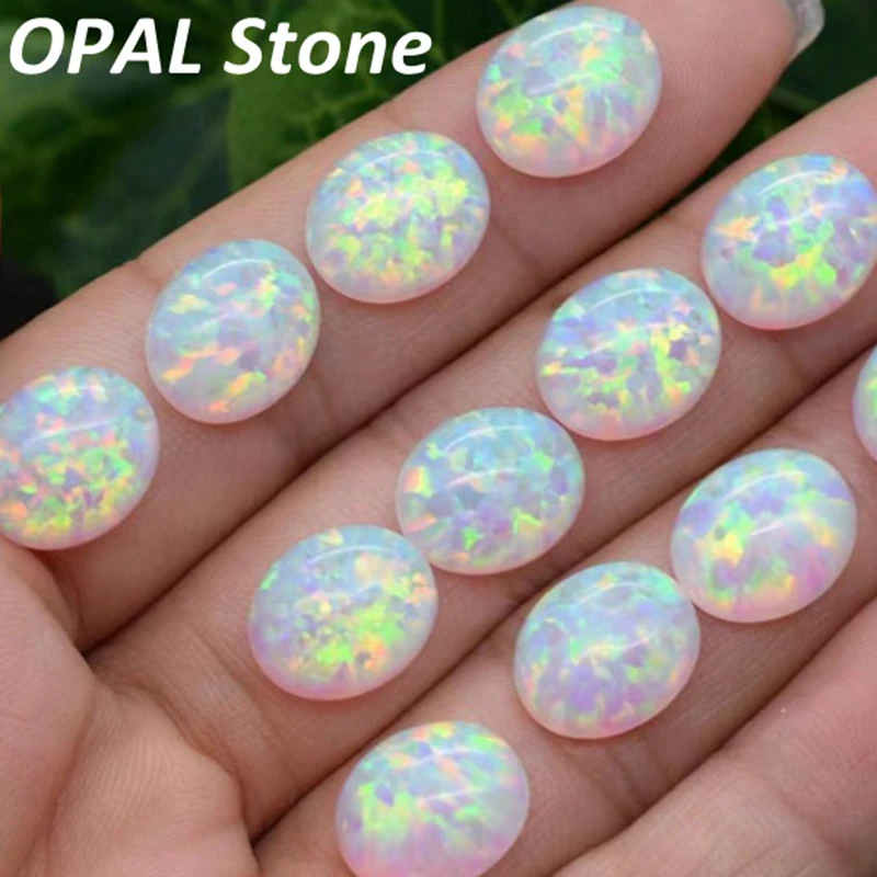 Large Natural Opal Loose Gemstone 10X14mm Oval Cut  AAAAA VVS Flat Back Cabochon Loose Gemstone For Jewelry Making