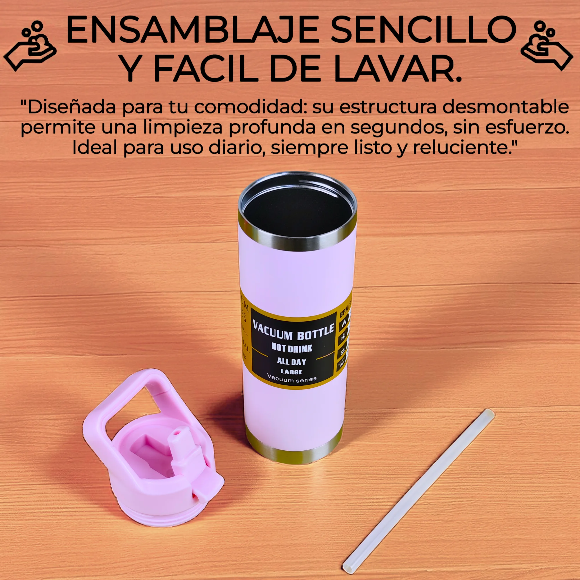 بهلوان/زجاجة/ترمس من الفولاذ المقاوم للصدأ بمقبض وقش، Fab-25، ترمس محمول، زجاجة رياضية، كوب معزول حراريًا، ترمس للمشروبات الساخنة أو الباردة، 15 لونًا مختلفًا، 600 مل. #2