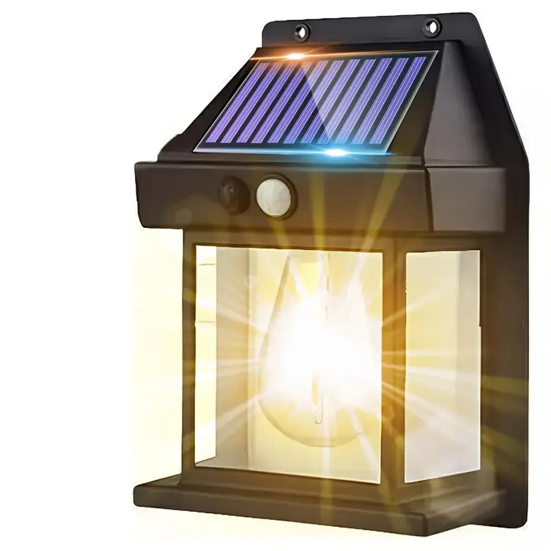 LED-wandlamp op zonne-energie Buiten bewegingssensorlicht met 3-modi Waterdicht voor terras Dek Veranda Schuur Garage Veiligheidsverlichting Lamp