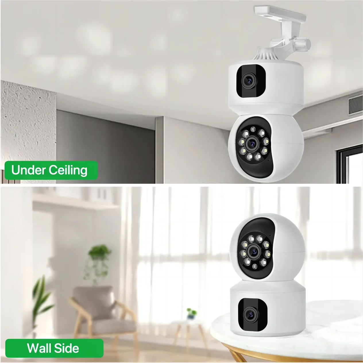 8MP Home Wifi Panorama IP Camera Dual Lens Surveillance Auto Tracking CCTV Color Night Vision Baby Monitor Indoor PTZ Smart Cam