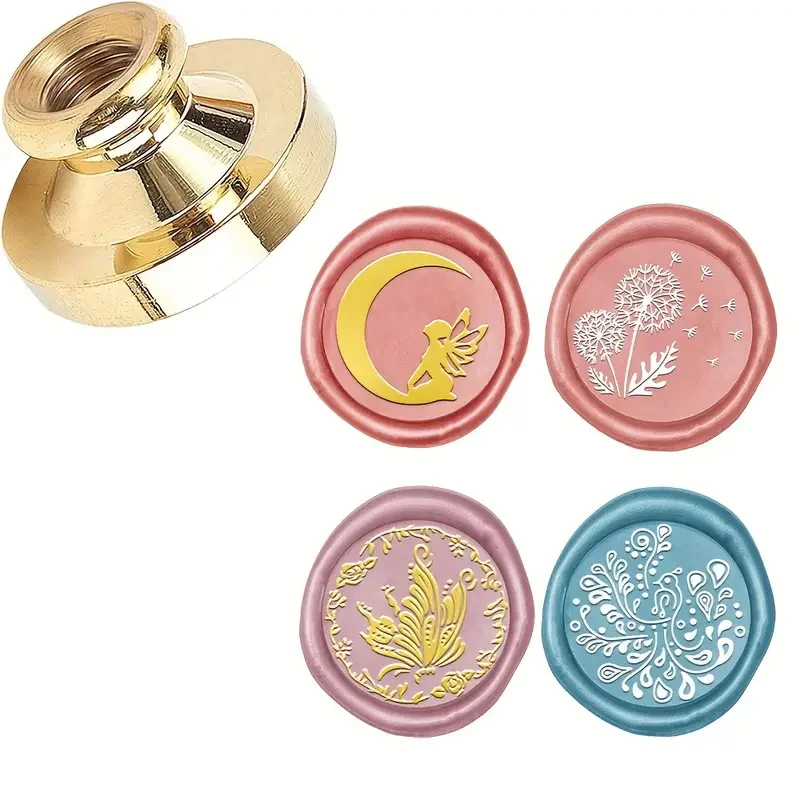 

WGirls Use Cute Wax Seal Stamp Head with Handle, Removable Brass Head For Creative Gift Envelopes Invitations Cards Decoration