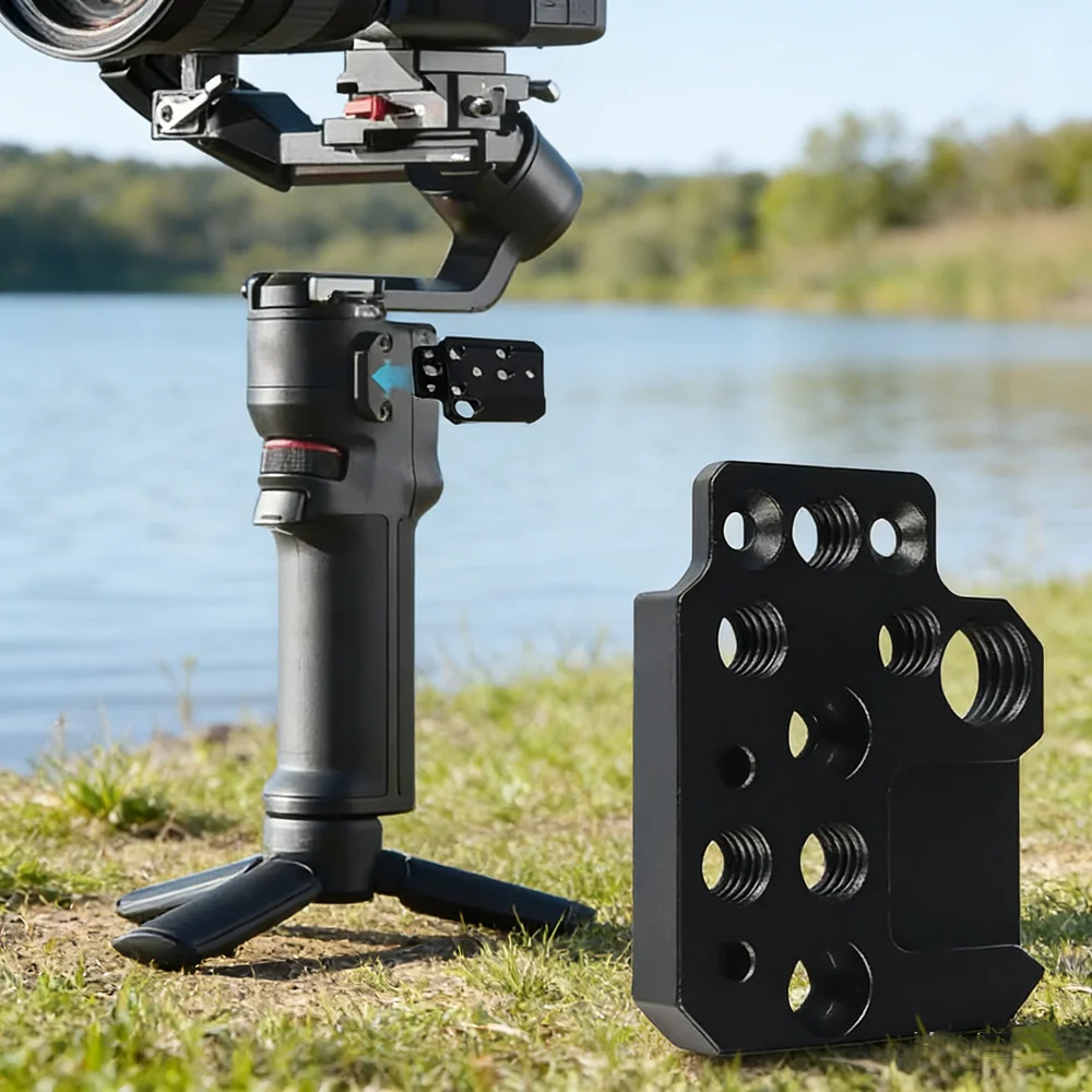 Adapter Board Extension 1/4 3/8inch Hole Cold Shoe Stabilizer Extension Plate for DJI Ronin RS3/RS2/RSC2/SC/S Gimbal Mount Plate