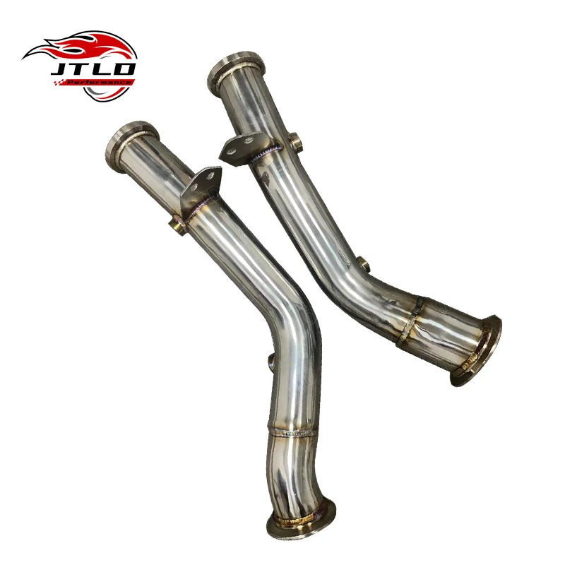 JTLD 63mm Stainless Steel Catless Exhaust Downpipe for Mercedes BENZ W205 C43 C450 M276 AMG Left-hand Drive Exhaust System