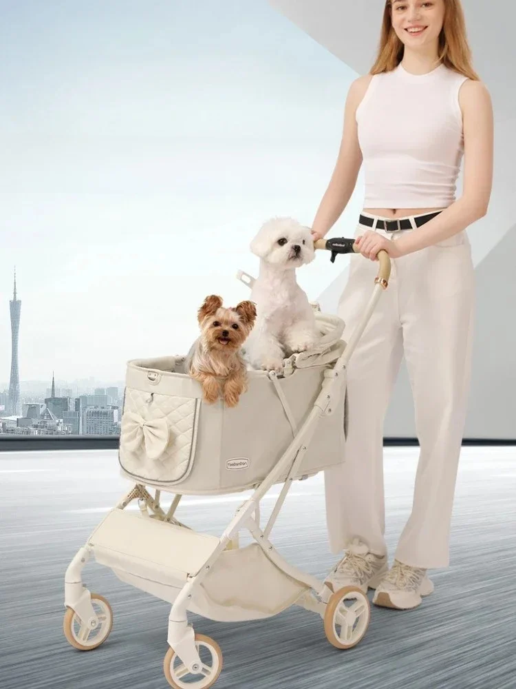 Outdoor Puppy Kinderwagen Kat Hond Reizen Ademend Kinderwagen Lichtgewicht Handig Opvouwbare Kleine Middelgrote Kinderwagen Producten - afbeelding 2