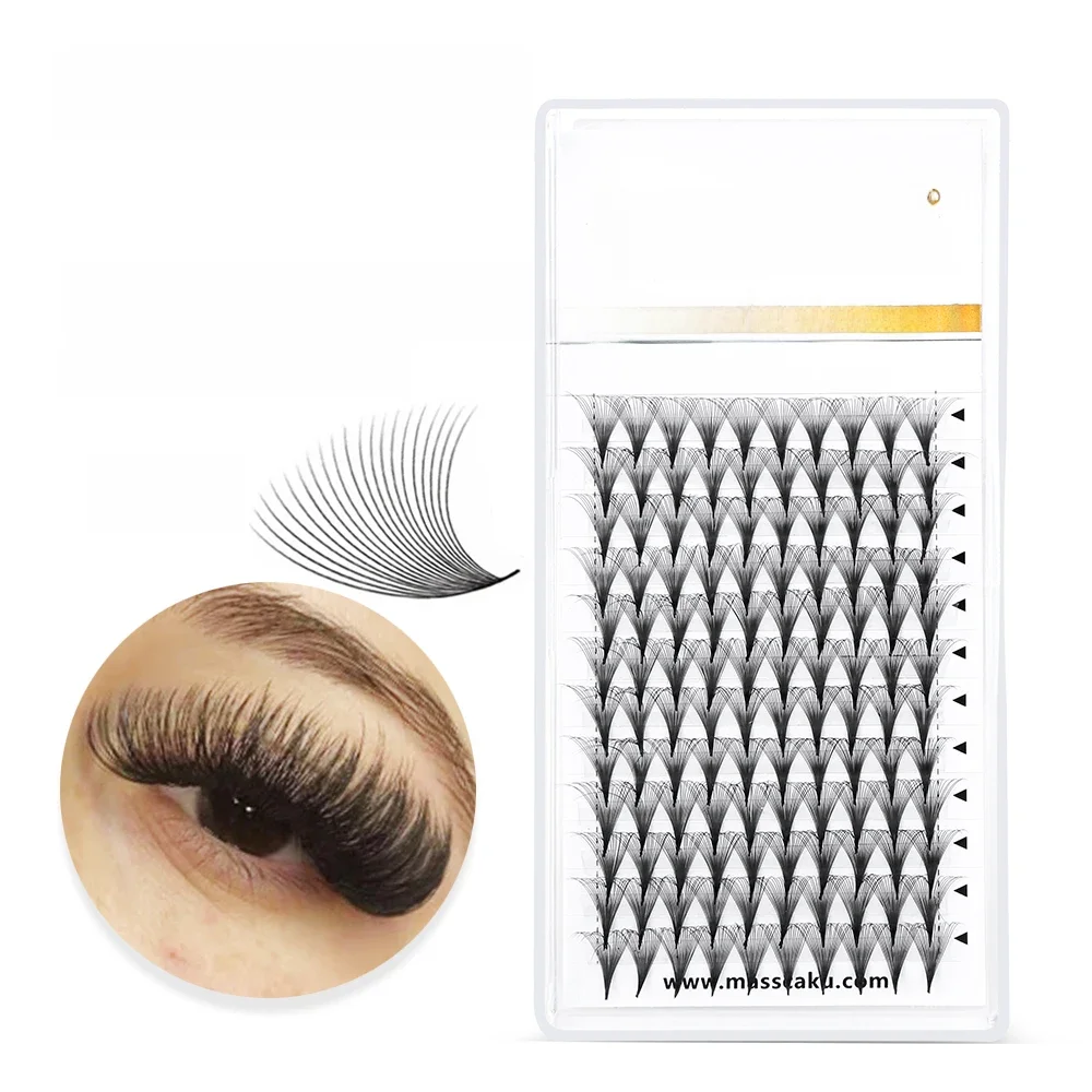 Nieuwe MASSCAKU Premade Piekerige Basis Fan Wimpers Wimperverlenging 0.05 0.07 Dikte Faux Nertsen Zachte Valse Lash Premade Volume Fans - afbeelding 2