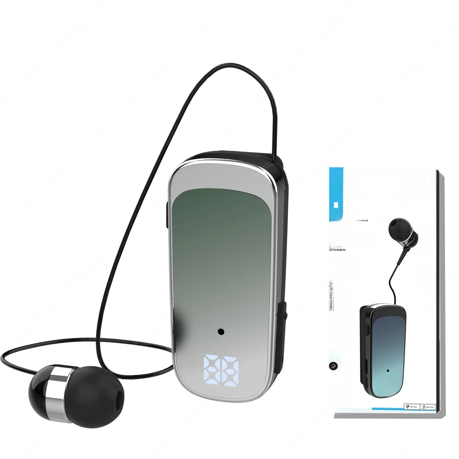 K65 Fashion zestaw słuchawkowy Bluetooth biznesowy chowany zestaw słuchawkowy typu Lavalier jedno ucho zestaw głośnomówiący z przewodem bardzo długi czas czuwania — zdjęcie produktu 7