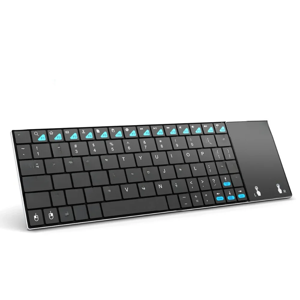 Rosyjska hiszpańska angielska francuska klawiatura bezprzewodowa Rii K12 +/i12 + Mini klawiatura z touchpadem mysz dla androida Laptop PC TV Box — zdjęcie produktu 7