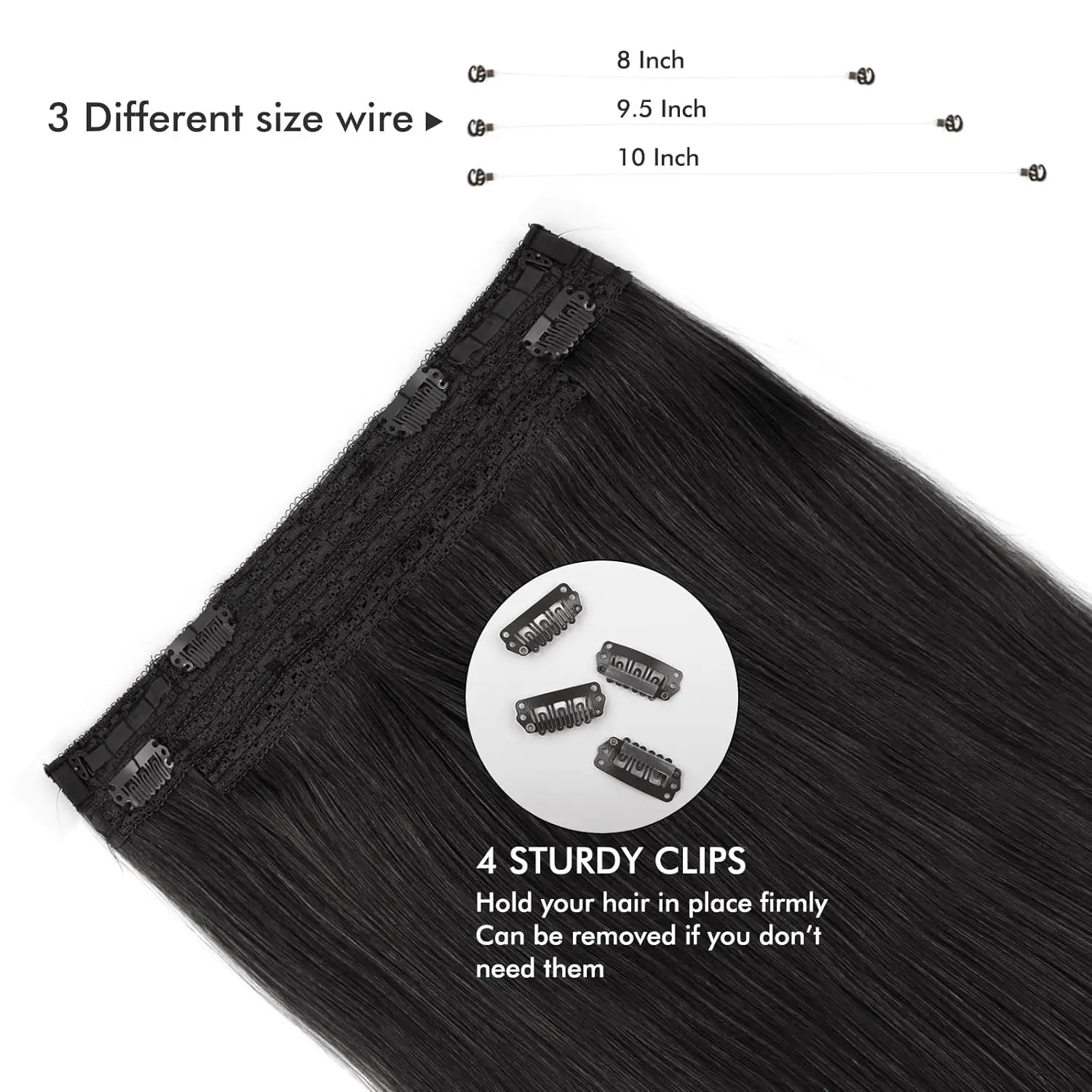 Sixstarhair Halo Наращивание волос Человеческие волосы 14/16/20 дюймов Проволока для наращивания волос Зажим для наращивания волос Настоящие человеческие волосы для женщин