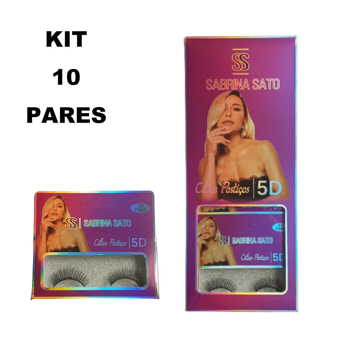 KIT 10 Paces False Eyelashes 5D F009 - Sabrina Sato