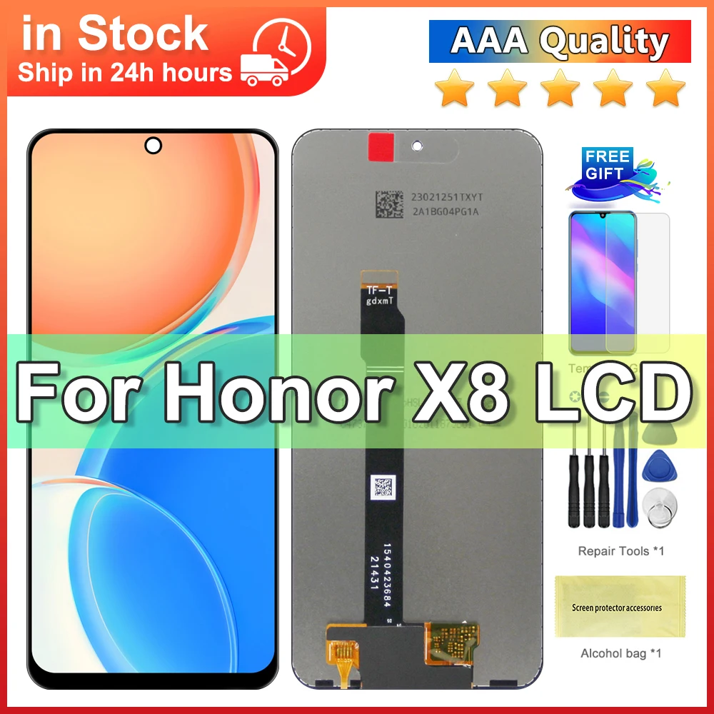 6.7\'\' For Honor X8 4G LCD Display Touch Screen Digitizer Assembly For Honor X8 2022 TFY LX1 LX2 LX3 Display With Frame Original