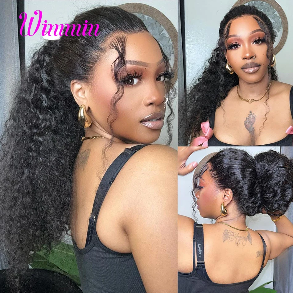 Snug Fit 360 Invisible Strap Lace Frontal Wig Deep Wave Glueless Wig Human Hair Ready to Wear Pre Cut HD 360 Lace Wigs