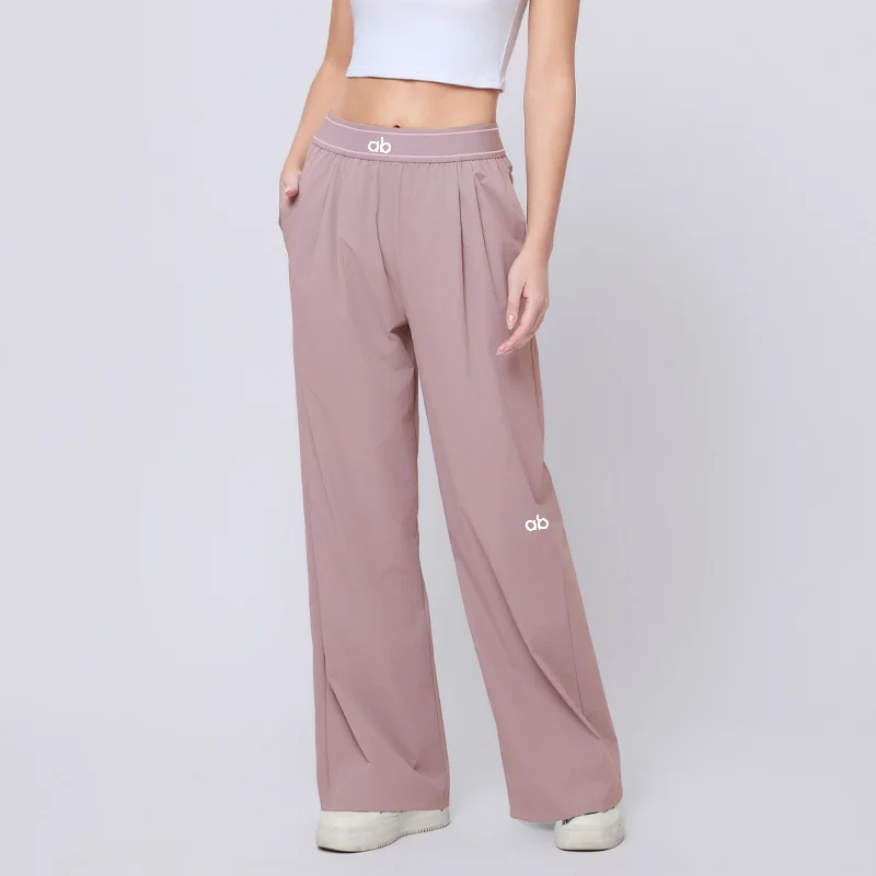 2026 Dames losse casual sportbroek met hoge taille, ademend en comfortabel, veelzijdige broek, wijde pijpen sportbroek voor dames