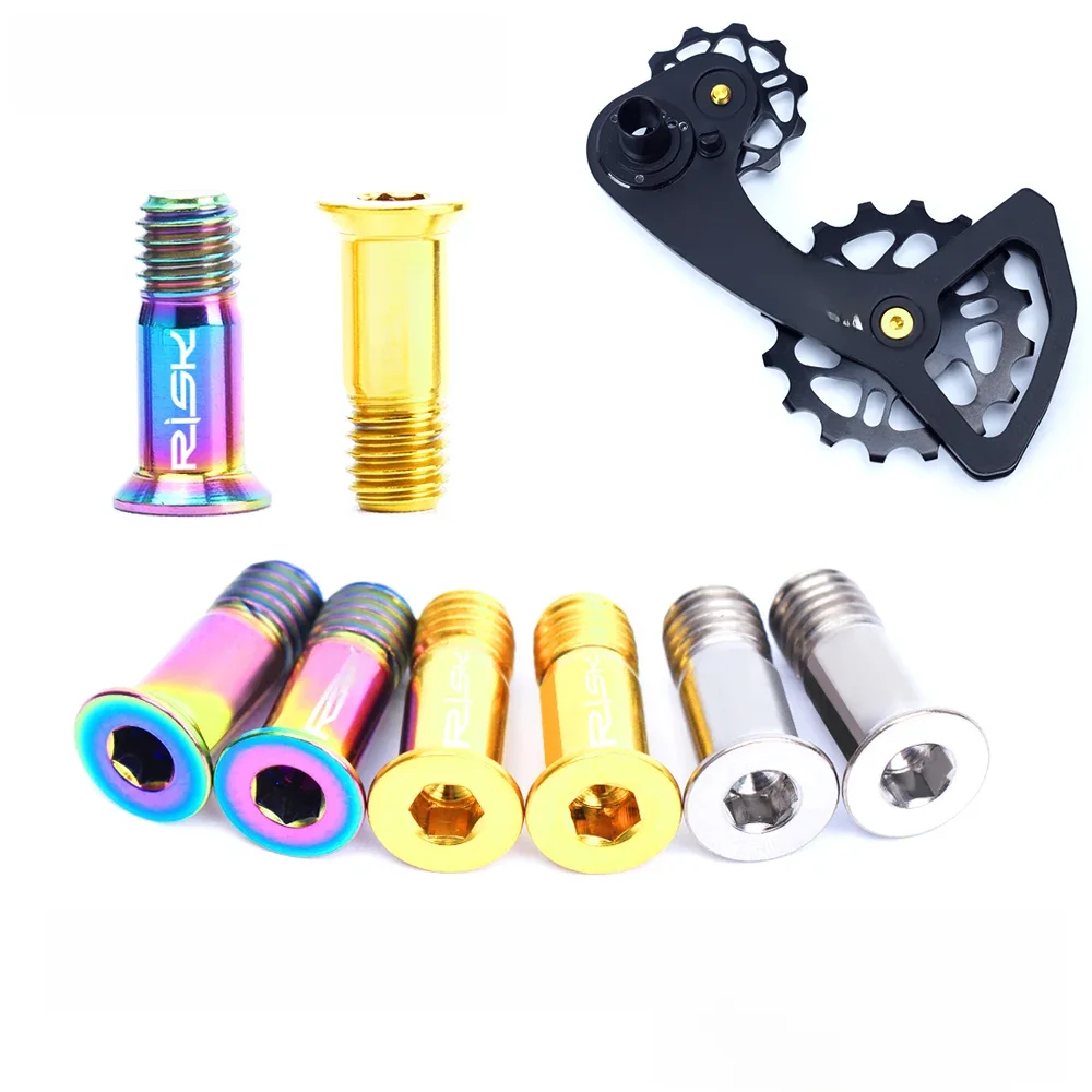 AliExpress RISK M5x14.2mm Titanium Alloy Bicycle Rear Derailleur Pulley Jockey Wheel Guide Bolts Derailleur Fixing Screws for MTB Road Bike