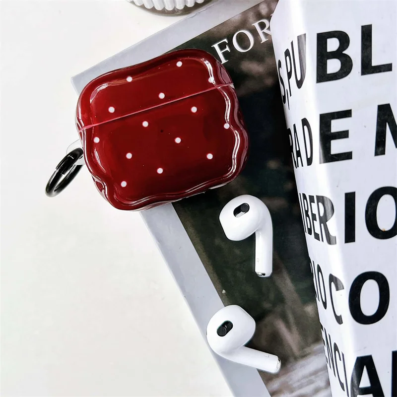 Korean Red Polka Dots Earphone Case For Apple Airpods 4 3 2 Pro Cover Cute Silicone Headphone Charging Cases For Airpod Pro2 4