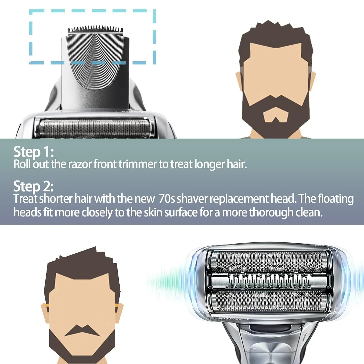 LISI 70S رأس بديل مناسب لسلسلة براون 7 S7 720cc 750cc 760cc 790cc 799 797 رؤوس استبدال ماكينة الحلاقة والقطع
