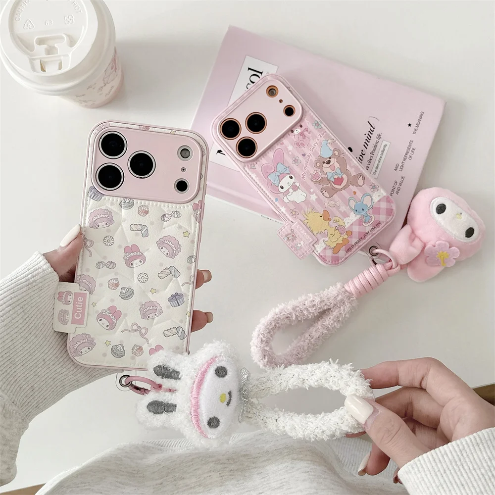

Cute cartoon plush HelloKitty phone case with lanyard, suitable for iPhone 17 Pro Max 14 15 16 13 Pro Max Pro series