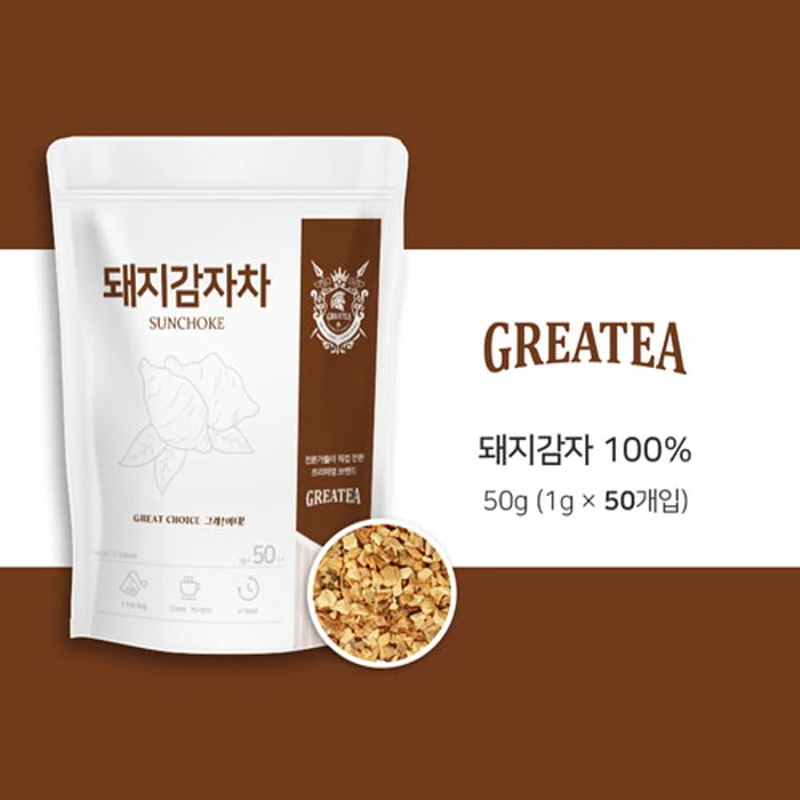 Greatea 그래이티 국산 볶은 돼지감자 차 50티백