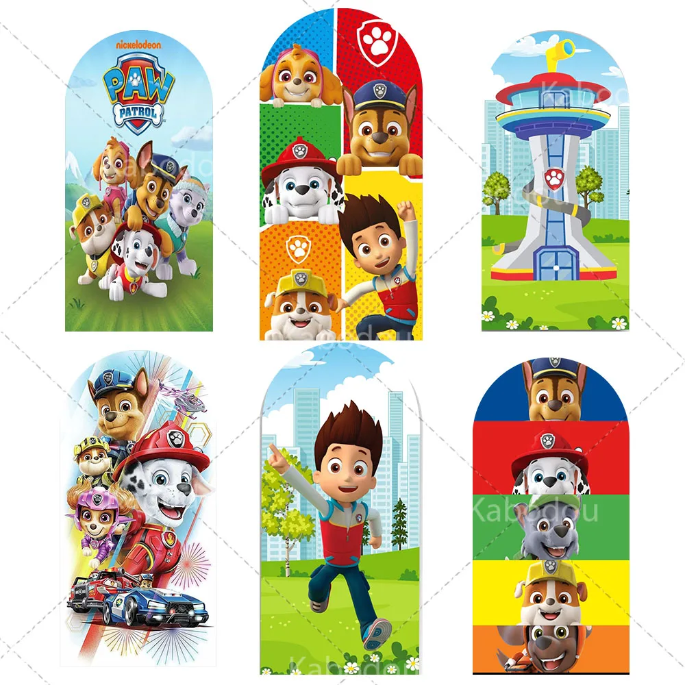 Paw Patrol Arco Sfondo per bambini 1° compleanno Decorazione festa Parete Cucciolo Baby Shower Fotografia Sfondo Studio fotografico Banner