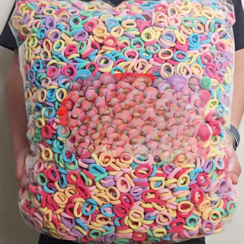100/500 sztuk kobiety dziewczęta kolorowe nylonowe elastyczne opaski do włosów kucyk trzymaj opaska do włosów opaski gumowe Scrunchie dziecięce akcesoria do włosów — zdjęcie 2