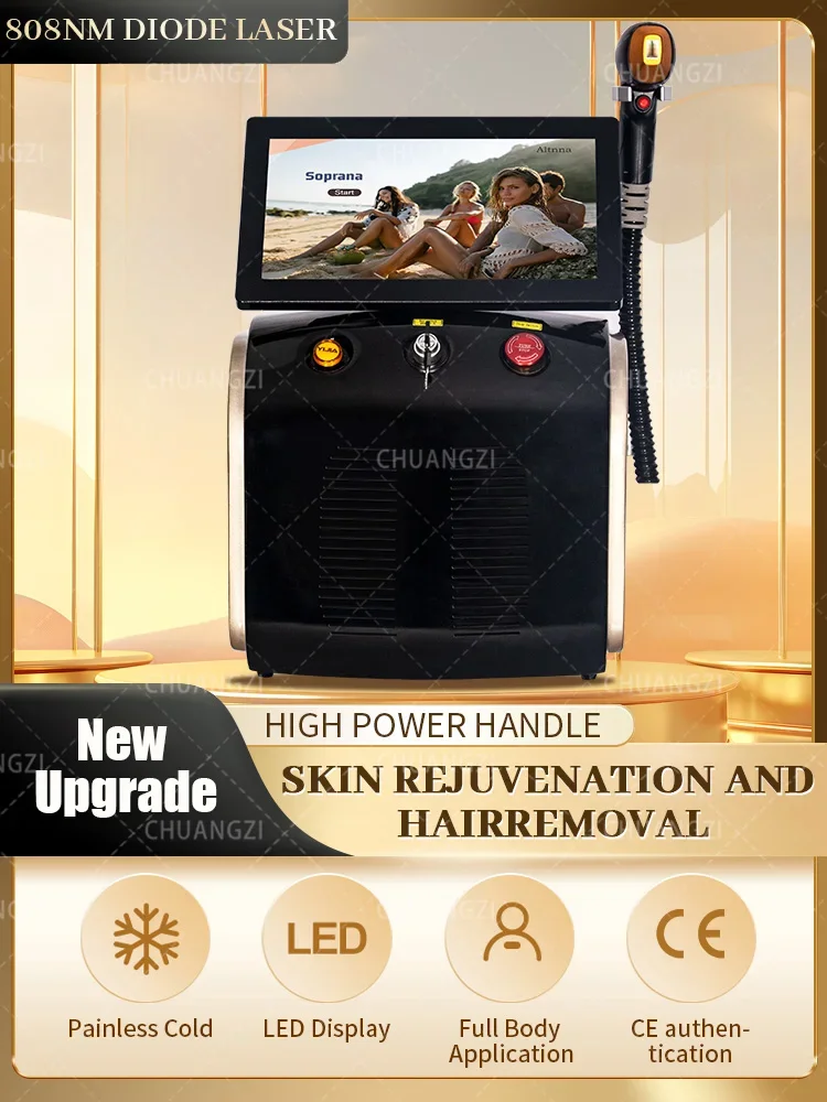 New Upgraded 3 Wavelength Diode Hair Removal Machine  Permanent Painless Hair Removal Equipment  Brings You a Aew Experience