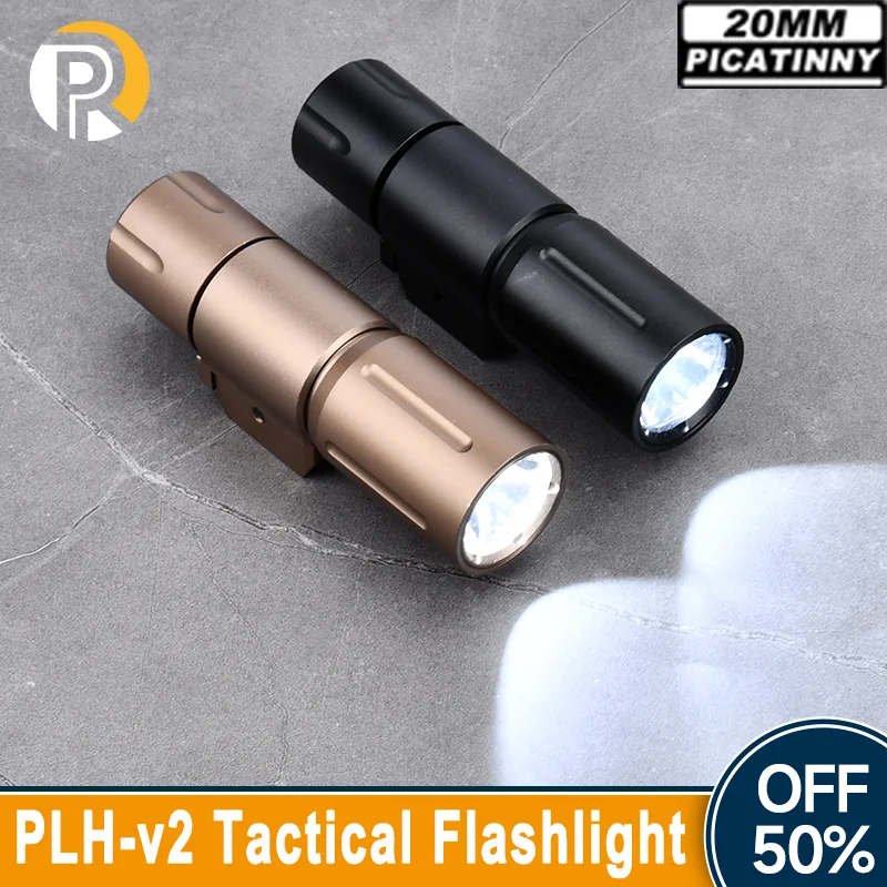 WADSN Tactical PDW350 Pistol Scout Light Tactical PLHv2 Flashlight Dual Function Pressure Switch Airsoft Hunting Weapon Lamp