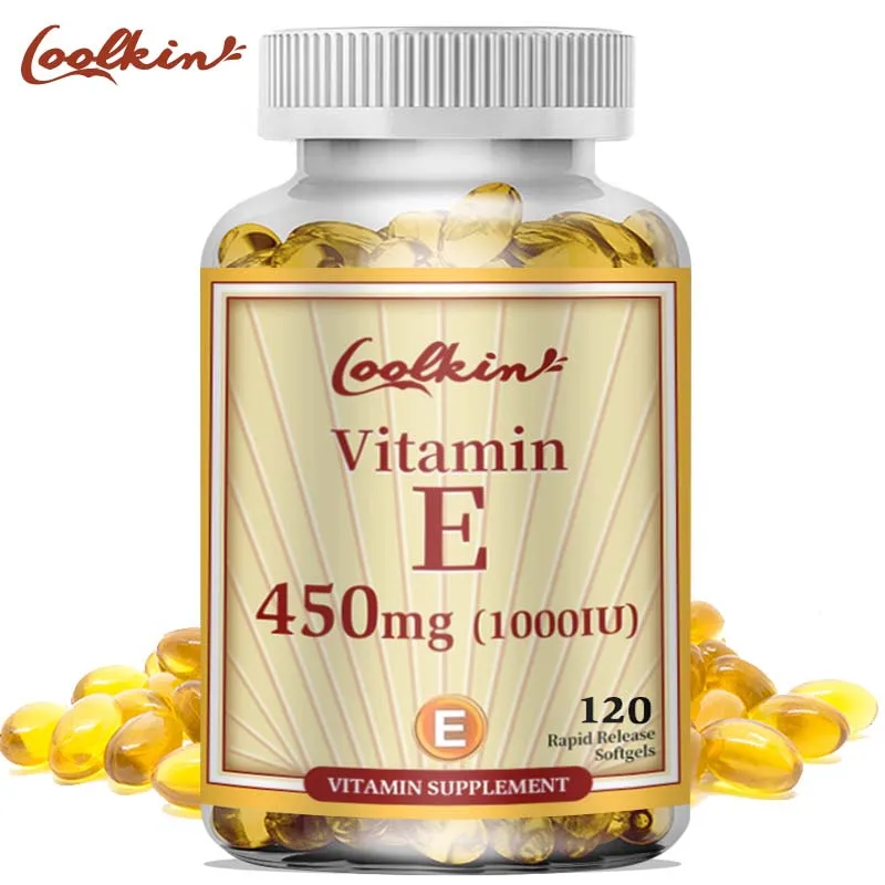 Vitamin E Capsules 450mg - Anti Aging Anti-Wrinkle Firming Skin, Facial Treatment - 120 Capsules