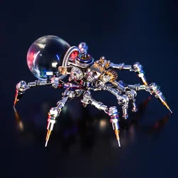 Mostarle Crystal Lamp Jumping Spider 3D Metal Puzzle DIY Model Kit Sci-Fi Mechanical Spider Steampunk Decor Unique Gift