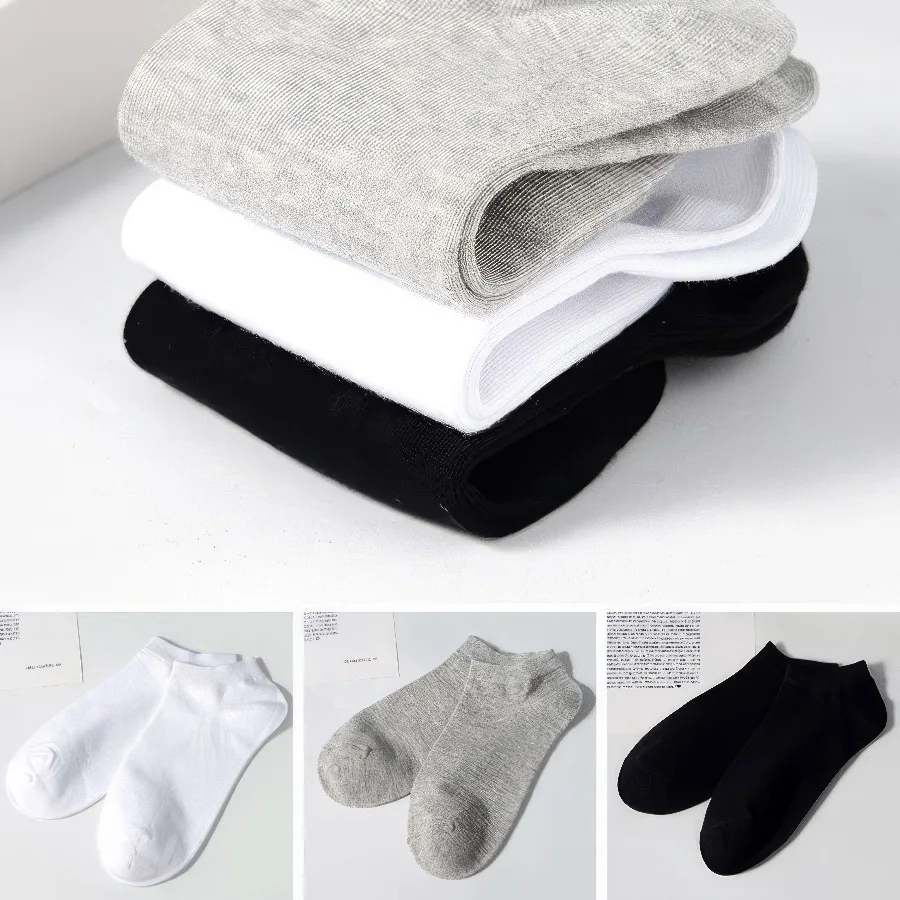 

40/50 Pairs of Breathable Elastic Black and White Gray Socks, Fashionable Invisible Socks, Comfortable To Wear All Seasons