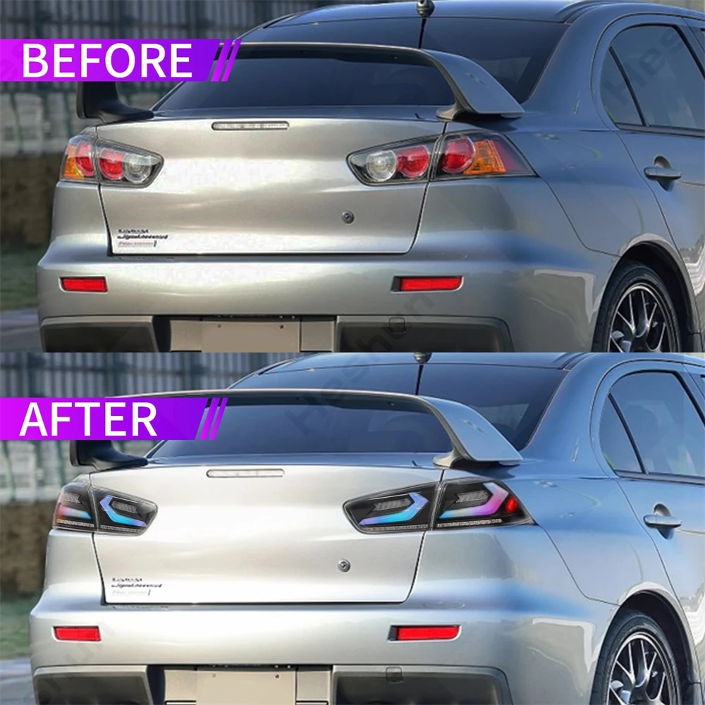لميتسوبيشي لانسر EVO EX SE ES GT GTS DE X 2007 - 2020 LED المصابيح الخلفية DRL إشارة متتابعة E-mark الذيل ضوء مجموعة مصابيح
