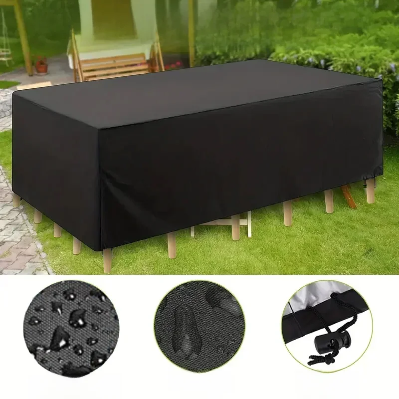 MY·BAKERMAN Housse de protection pour meubles de jardin, 1 pièce, imperméable et coupe-vent, en tissu Oxford Uv 210D, pour Table de jardin 3