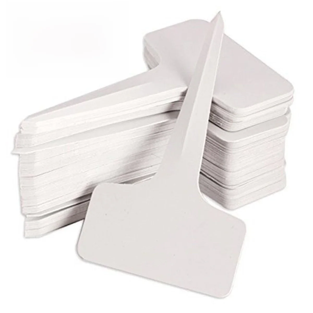 50/100 Stück weiße Kunststoff-PVC-Pflanzen-T-Typ-Tags, Marker, Kindergarten-Garten-Etiketten,